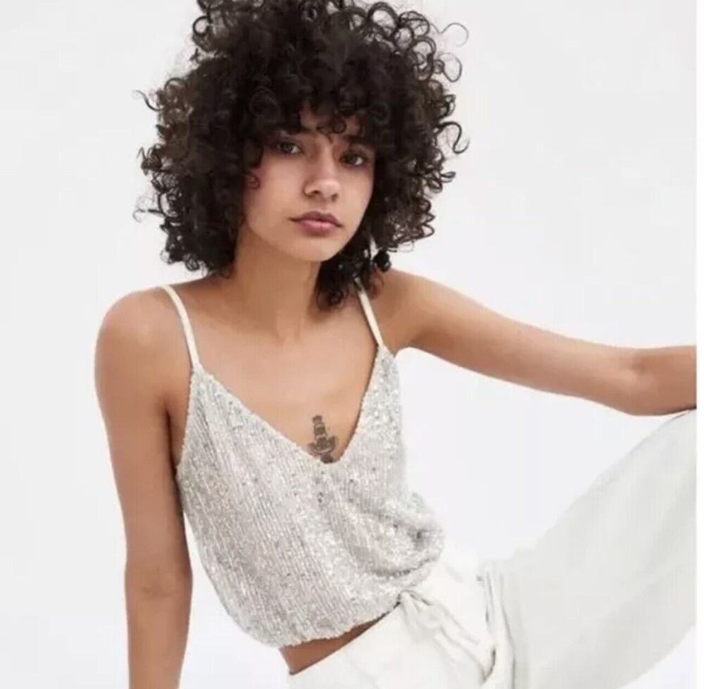 Zara Silver Sequin Camisole